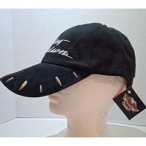 Harley Davidson Black Baseball Cap Studded Brim Embroidered Logo Mens Womens